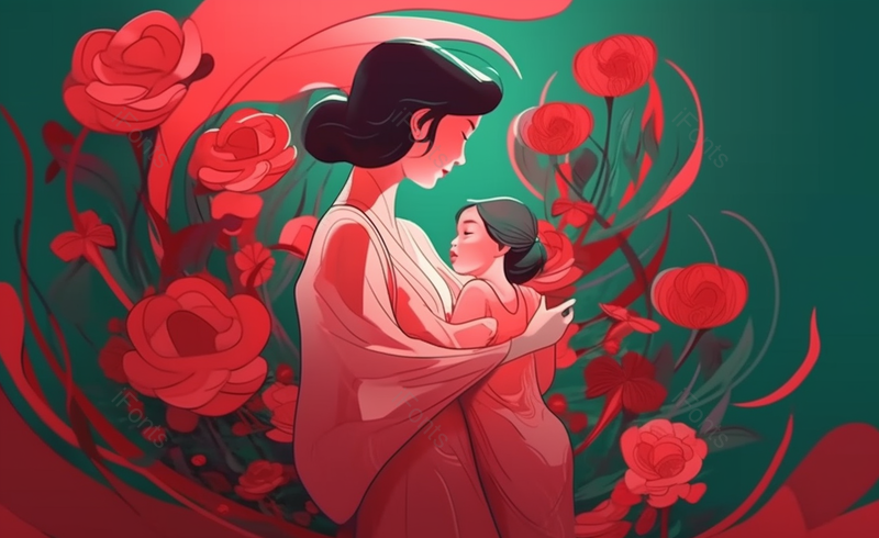 母亲抱着小女孩插画,插画/手绘图,插画/手绘图库,插画/手绘图下载,插画/手绘